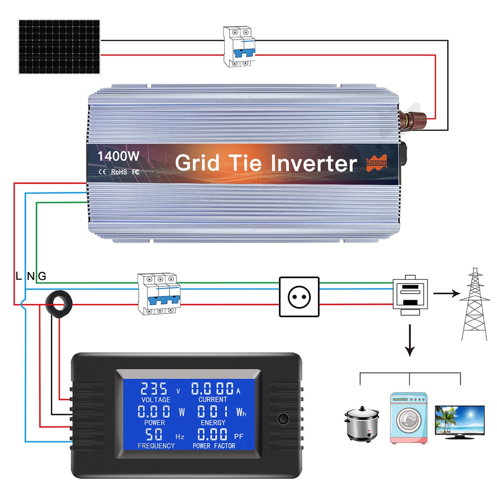 18V 24V 36V 1400W güneş şebeke - Grid Tie Micro Inverter incelemesi ve fiyatı